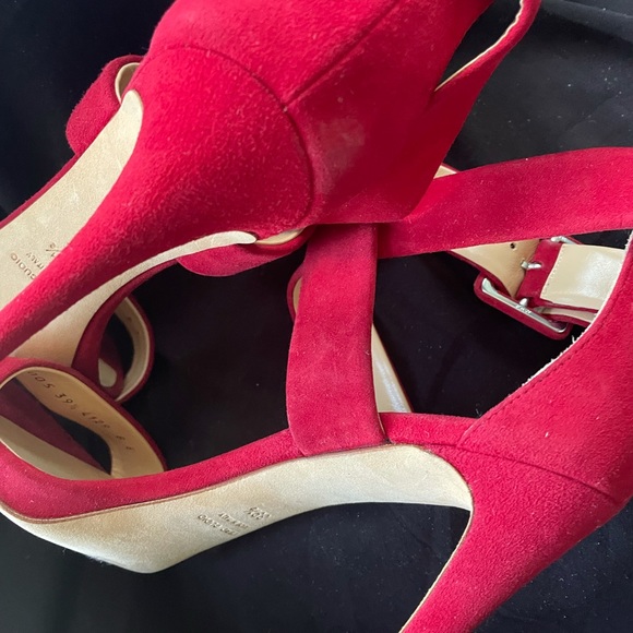 Barney’s New York Red Suede High Heel Sandals size 39.5 - Picture 7 of 10